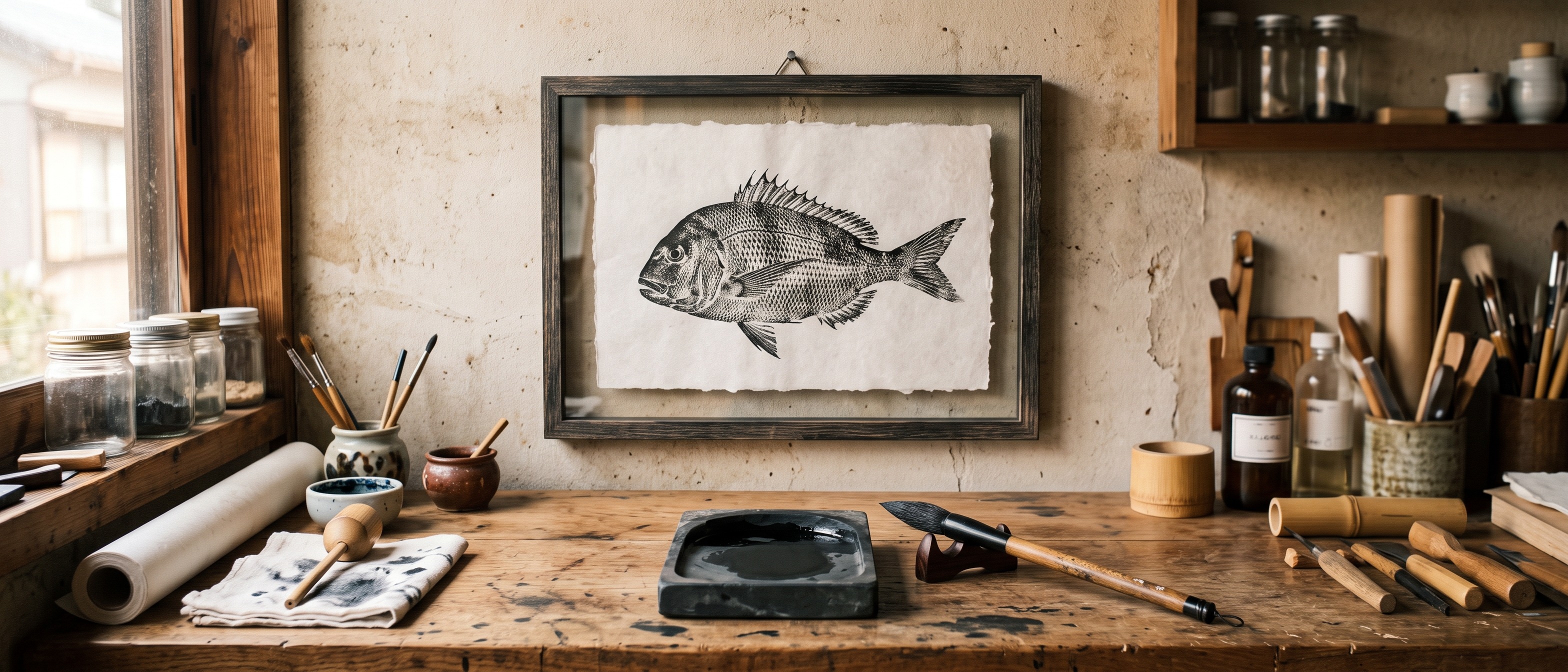 Gyotaku fish printing