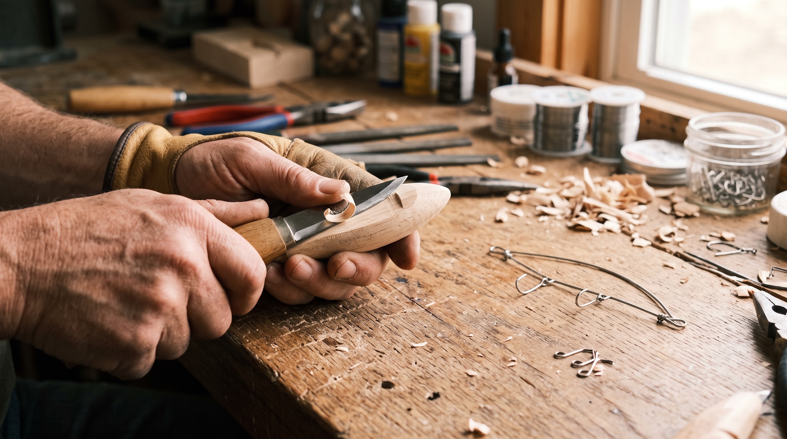 Carve and hollow for the wire